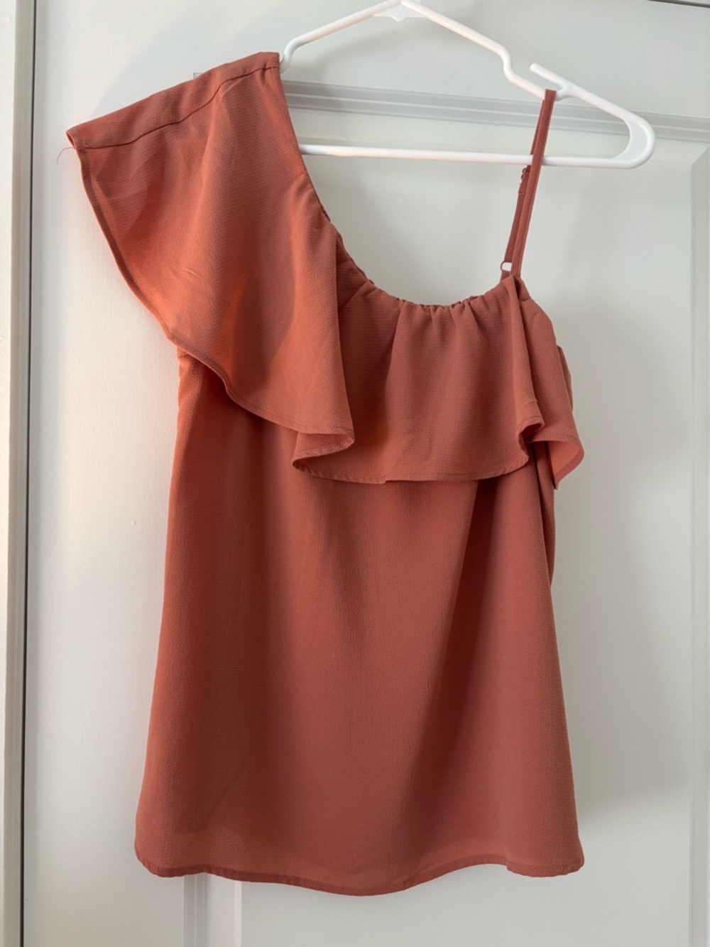 Lily White One-Shoulder Ruffle Camisole -